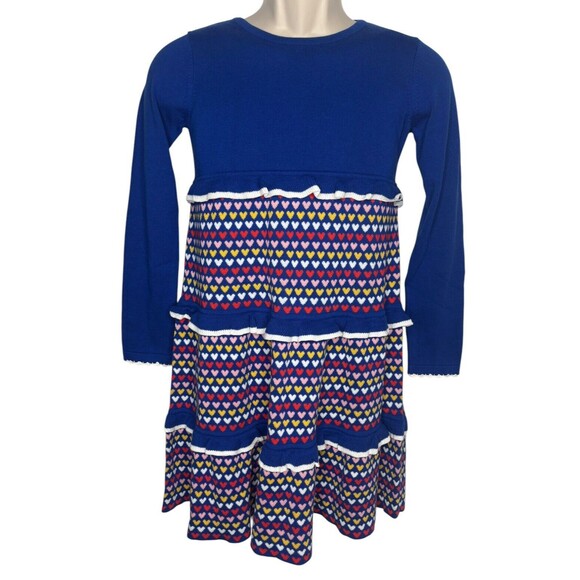 Hanna Andersson Other - Hanna Andersson Girls 140 US Size 10 Hearts Long Sleeve Tiered Sweater Dress NWT